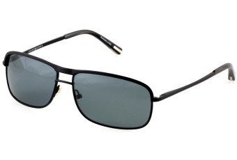 Jhane Barnes J902-BK Unisex Black Polarized Metal Sunglasses